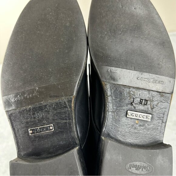 Gucci Black Leather Derby Shoes Authentic Men's Size 9D/43 EU/9 UK Made in Italy - Picture 13 of 13